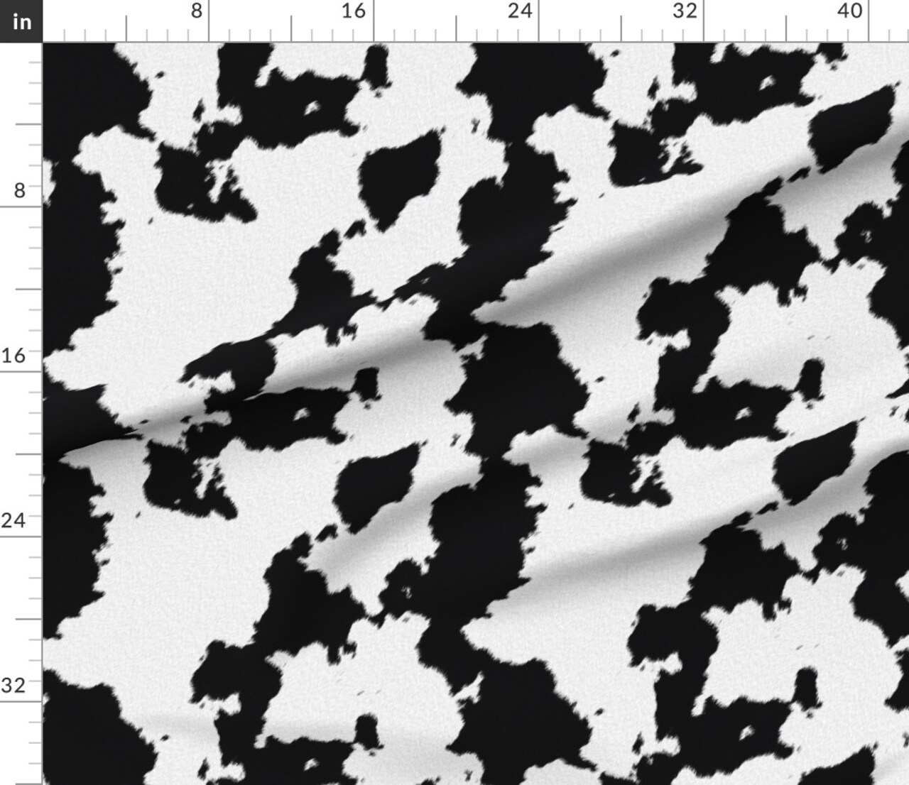 Dairy Cow Faux Hide Animal Print Rodeo Black White Farm Cattle Milk Custom Printed Fabric by Spoonflower Various Fabrics by the Yard or Fat Quarter